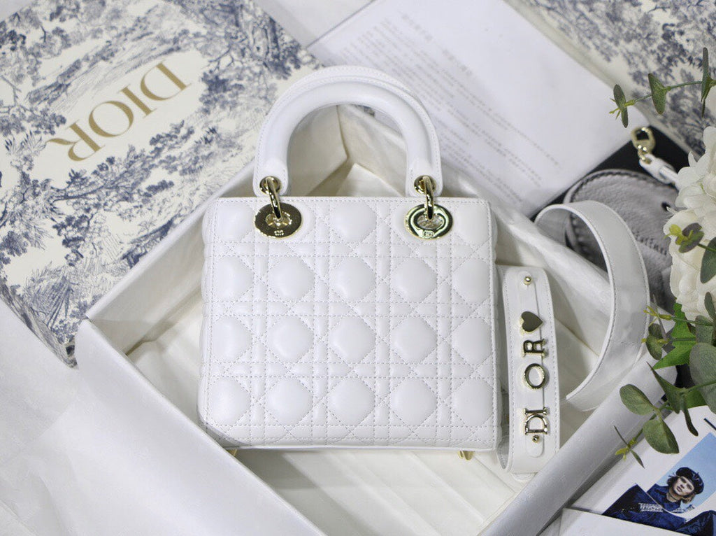 Dior Lady My Abcdior Lambskin Bag - White — view 2