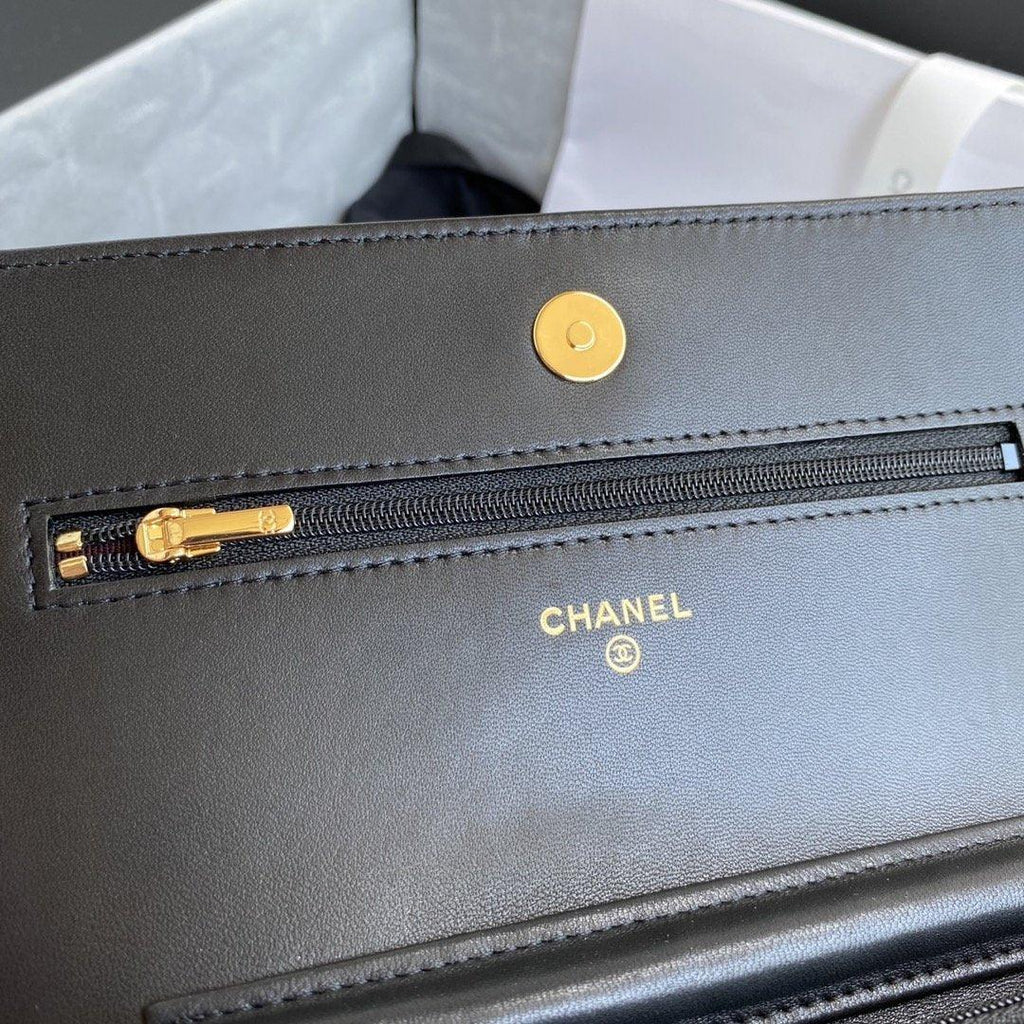 Chanel Wallet On Chain WOC Black Lambskin - Classic Black — view 9
