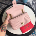 Gucci Marmont Matelass ̈¦ Shoulder Bag in Pink — view 2