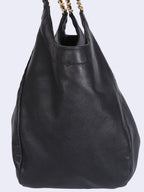 Prada Vitello Soft Chain Handle Shoulder Bag Nero - Black/Silver Hardware — view 7