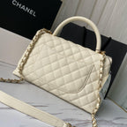 Flap Bag with Top Handle - White — view 2