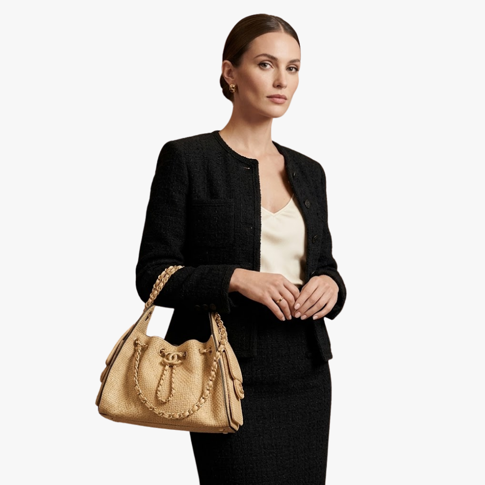 Chanel 25 Mini Handbag Braided Raffia — view 3