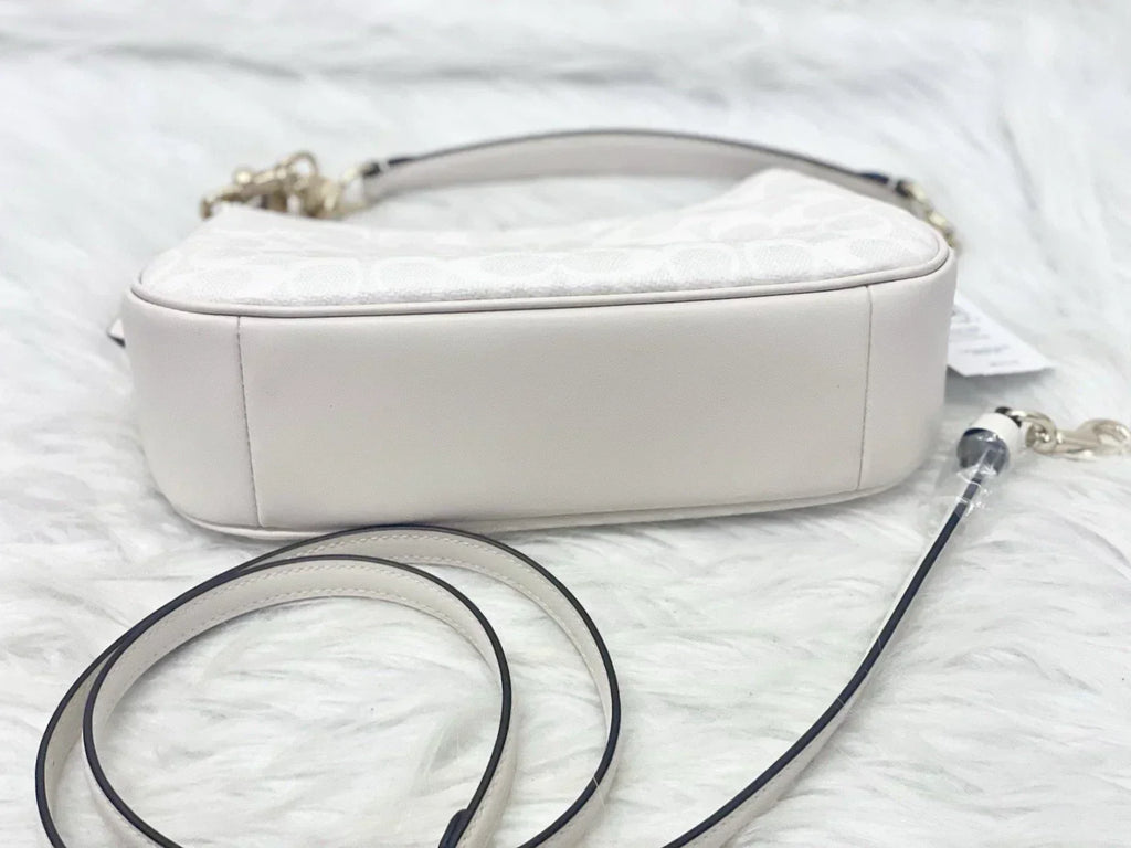 Coach Women's Teri Shoulder Bag Signature Canvas - White/Chalk — view 3