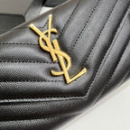 YSL Long Wallet Black Leather Gold Tone 10769 19cm — view 6
