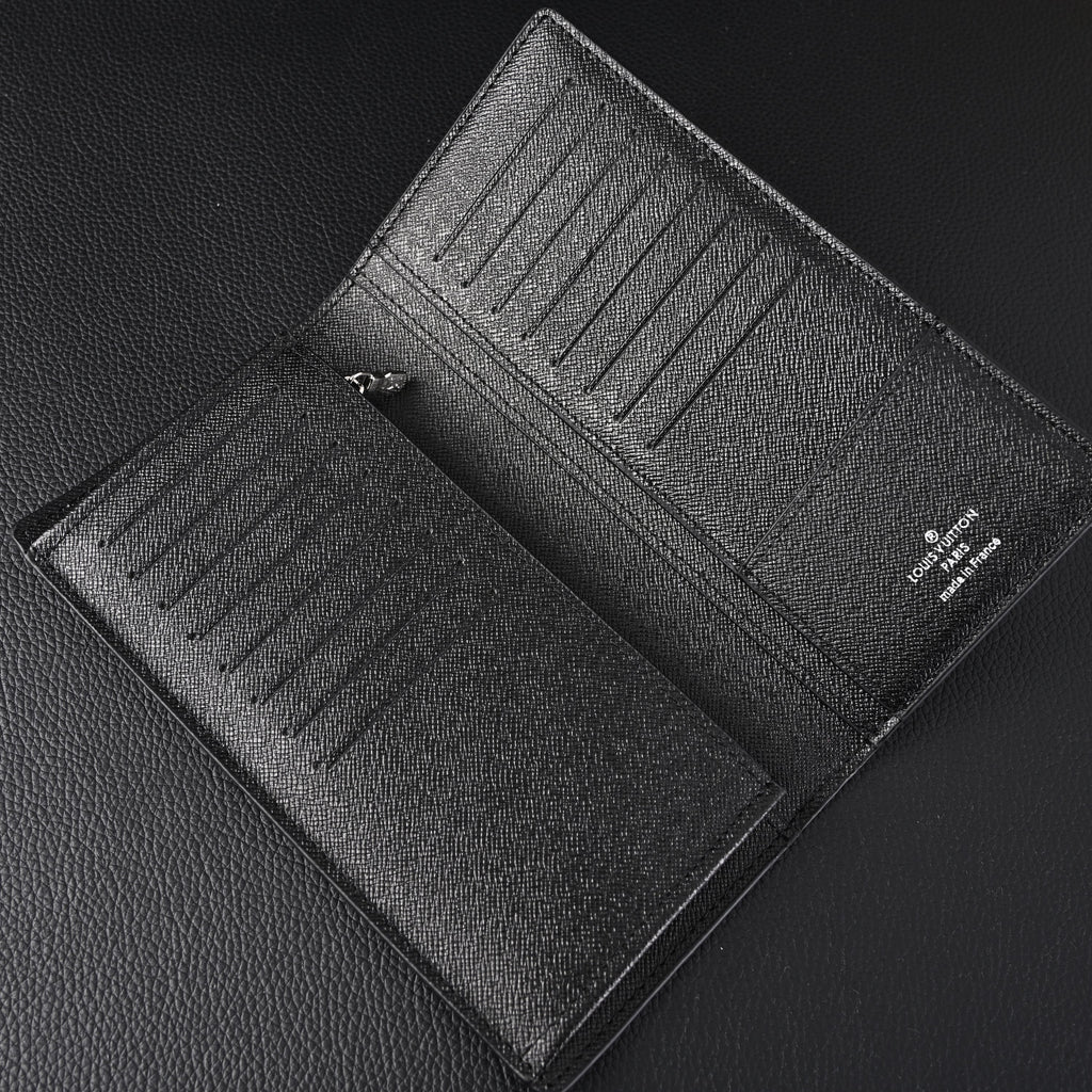 Louis Vuitton Brazza Wallet – Monogram Eclipse Canvas Long Bifold (M61697) - Classic LV Monogram Brown — view 3