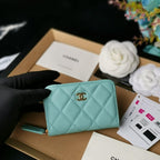 Chanel Zip Coin Wallet Tiffany Blue — view 5