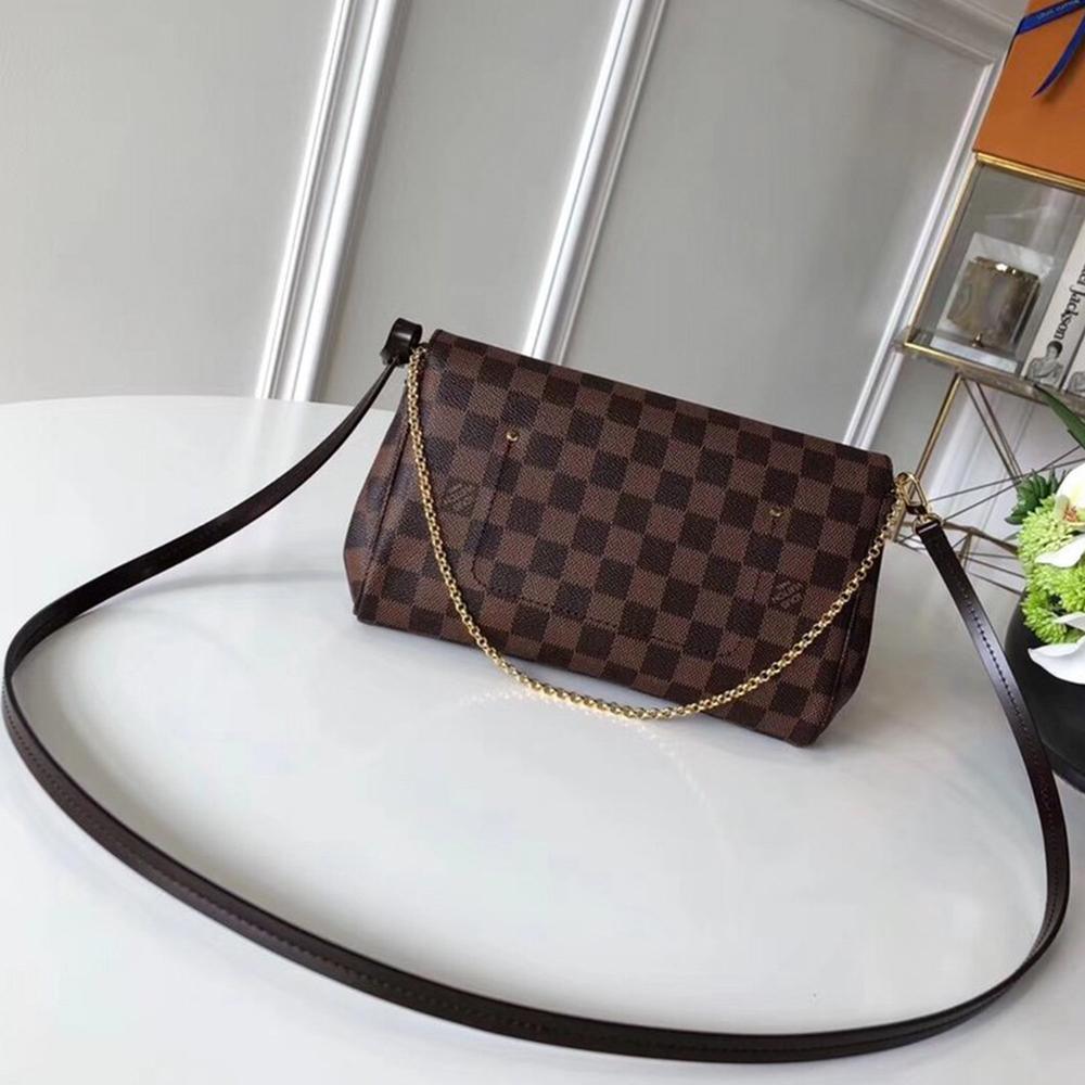 LV Favorite MM Damier Ebene Shoulder Bag — view 5