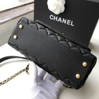 Chanel Small Flap Bag with Coco Handle - Black with Black Hardware — view 6