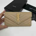 YSL Long Wallet Beige Leather Gold Tone 10772 19cm — view 7