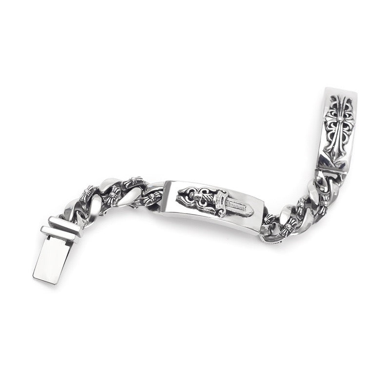 Chrome Hearts DOUBLE ID FANCY LINK BRACELET 8 — view 5