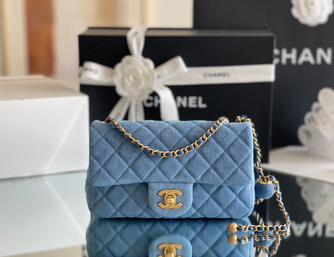 Chanel Denim Flap Bag - Blue — view 1