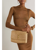 YSL Saint Laurent Kate Medium Raffia Shoulder Bag — view 1