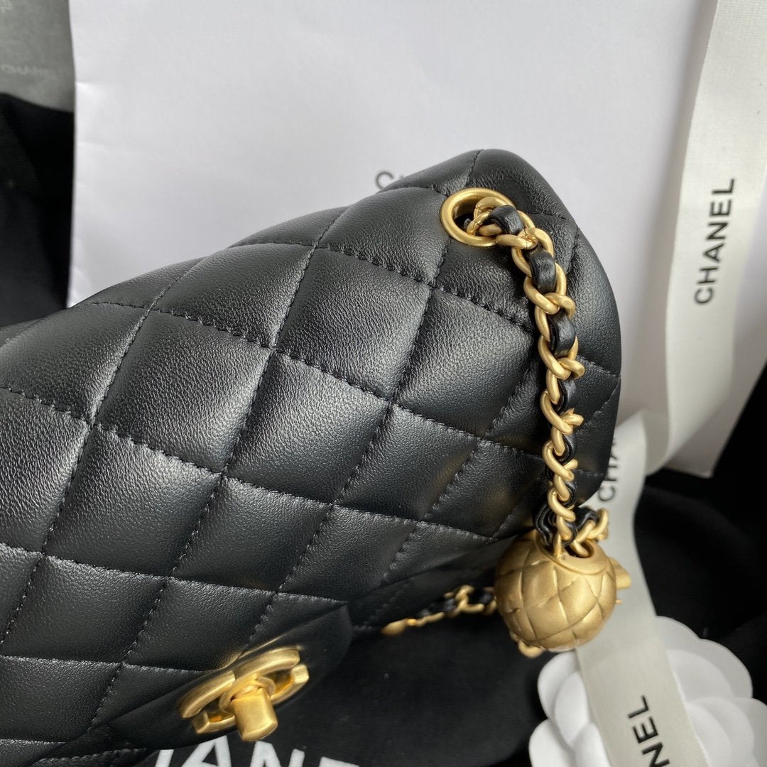 Chanel Pearl Crush Mini Flap Bag - Black — view 10