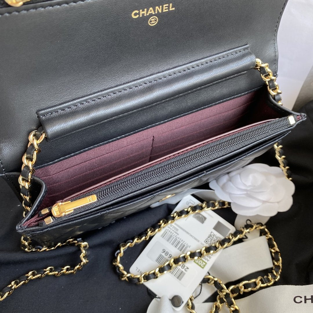 Chanel Wallet On Chain WOC Black Lambskin - Classic Black — view 8