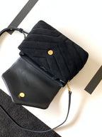 YSL Loulou 20 Black Velvet Shoulder Bag — view 3