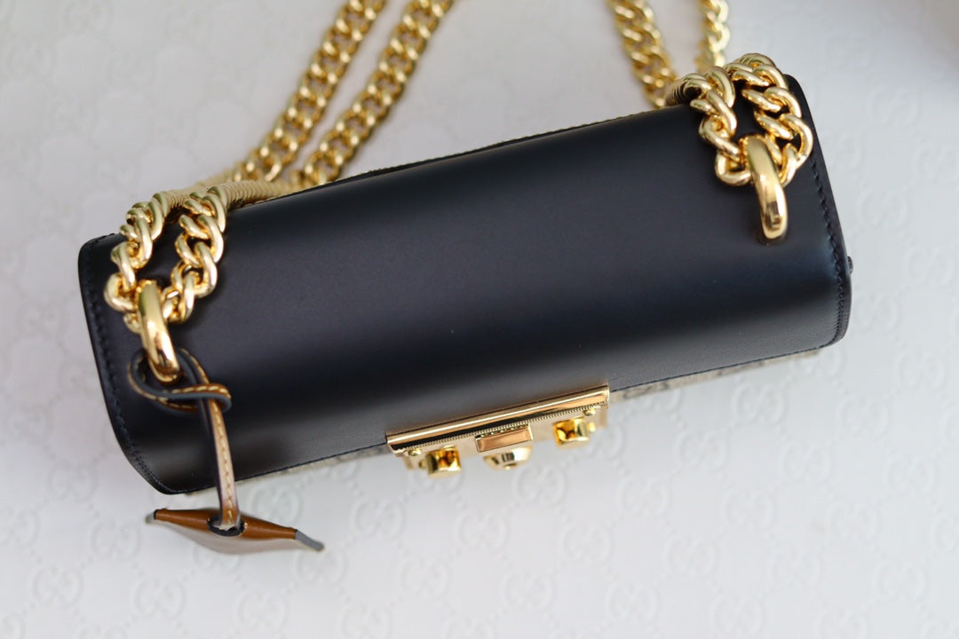 Gucci Padlock 20 Ophidia Leather Black Shoulder Bag — view 3