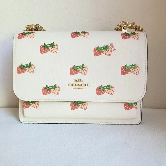 Coach Klare Crossbody with Strawberry Print - White — view 2
