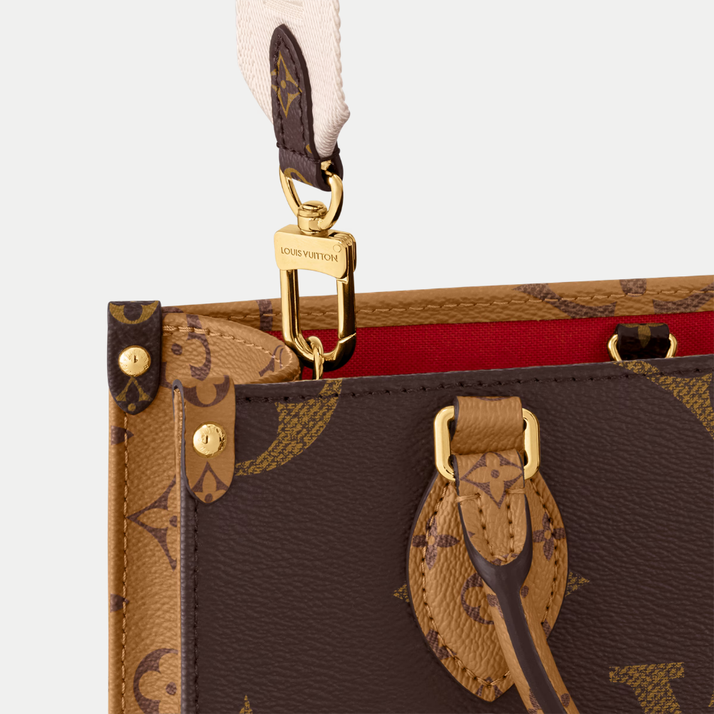 LV OnTheGo PM Monogram Reverse Canvas Tote Handle Bag with Double Handles and Adjustable Strap - Brown — view 6