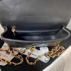 Chanel Flap Bag Gold Top Handle Black — view 6