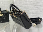 Dior Lady D-Joy Medium Patent Black Leather Bag — view 4