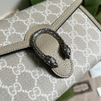 Gucci Dionysus Chain Wallet Beige and White GG Supreme Canvas — view 3