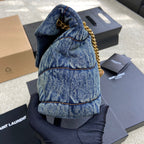 YSL Puffer Denim Bag - Blue — view 4
