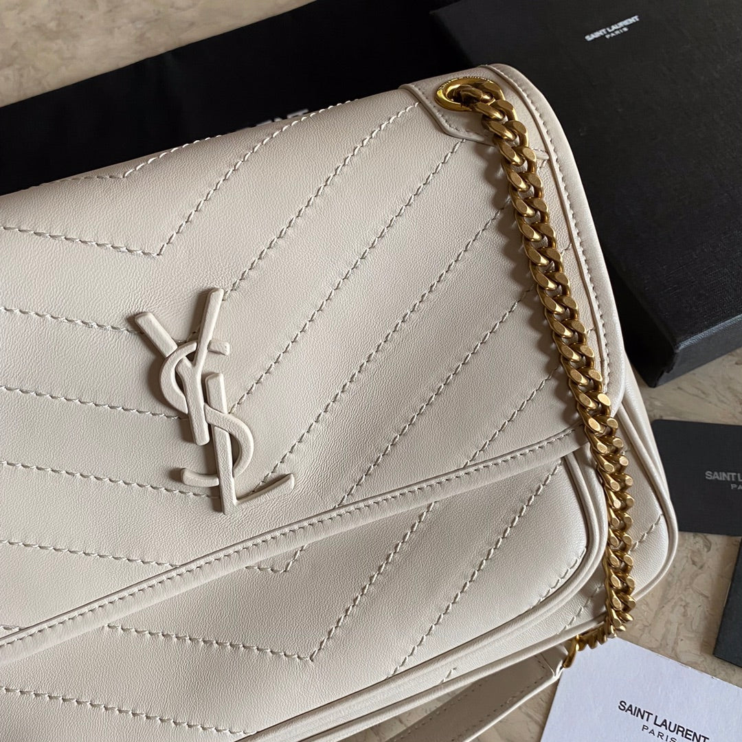 YSL Niki Medium Chain Bag in Lambskin Blanc Vintage - 28 x 20 x 8,5 cm - White — view 6