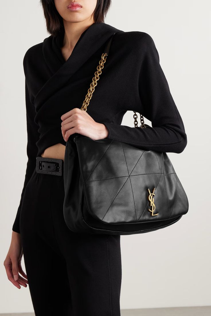 Saint Laurent Jamie 4.3 Leather Shoulder Bag - Black — view 3