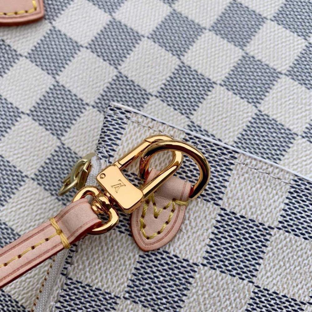 Louis Vuitton Neverfull MM Damier Azur Beige Tote Bag — view 3