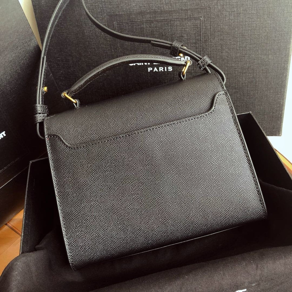 YSL Cassandra Mini Top Handle Bag Black — view 3