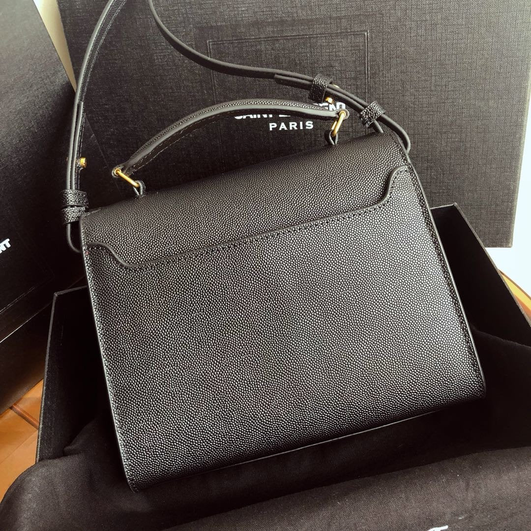 YSL Cassandra Mini Top Handle Bag Black — view 3