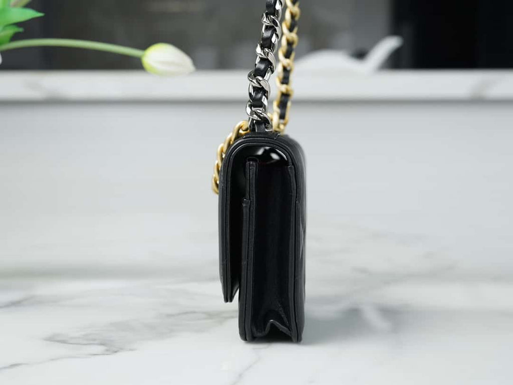 Chanel 19 WOC Wallet On Chain AP0957 Black Flap Bag — view 8