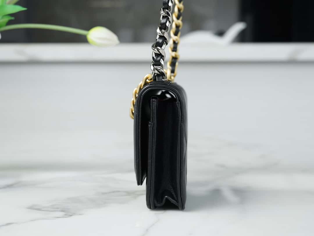 Chanel 19 WOC Wallet On Chain AP0957 Black Flap Bag — view 8