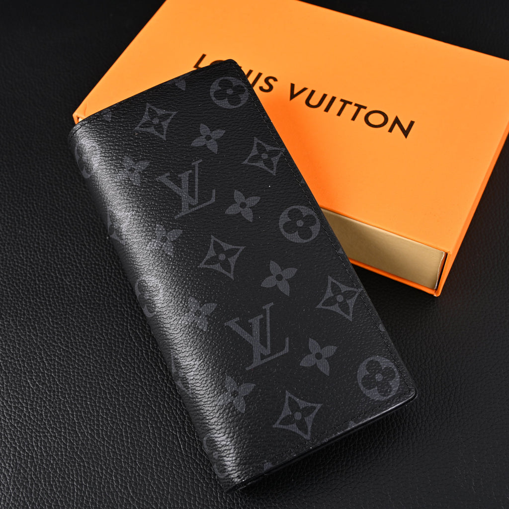 Louis Vuitton Brazza Wallet – Monogram Eclipse Canvas Long Bifold (M61697) - Classic LV Monogram Brown — view 2