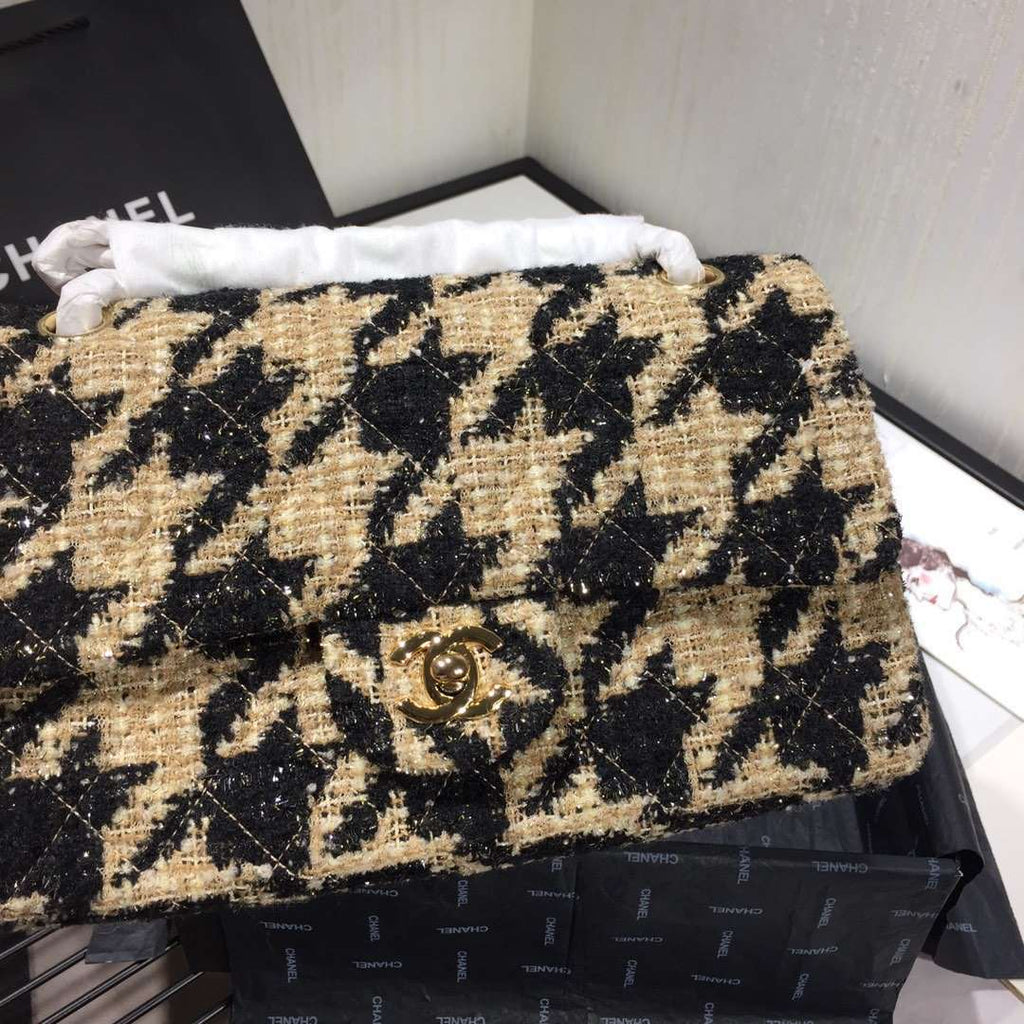Chanel 19 Tweed Flap Bag Black and Beige — view 3