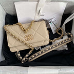 Chanel 19 Wallet On Chain WOC Beige — view 1