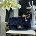 Chanel Square Mini Classic Flap Bag Velvet — view 1