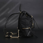 Burberry the Rucksack – Black Nylon & Leather Backpack with Gold-Tone Hardware - Black with Gold Accents — view 8