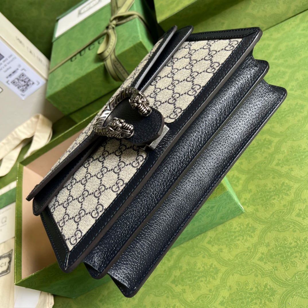 Gucci Dionysus GG Supreme Beige and Blue Shoulder Bag — view 5