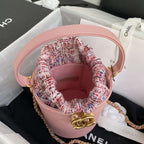 Chanel 2020 Tweed Soul Bucket Bag Pink — view 8