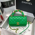 Chanel Flap Bag with Chunky Chain Green — view 1