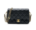 Chanel 23c Mini Flap Bag Chain Grained Calfskin Black — view 8