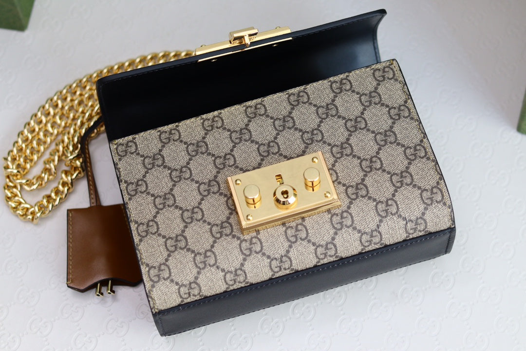 Gucci Padlock 20 Ophidia Leather Black Shoulder Bag — view 5