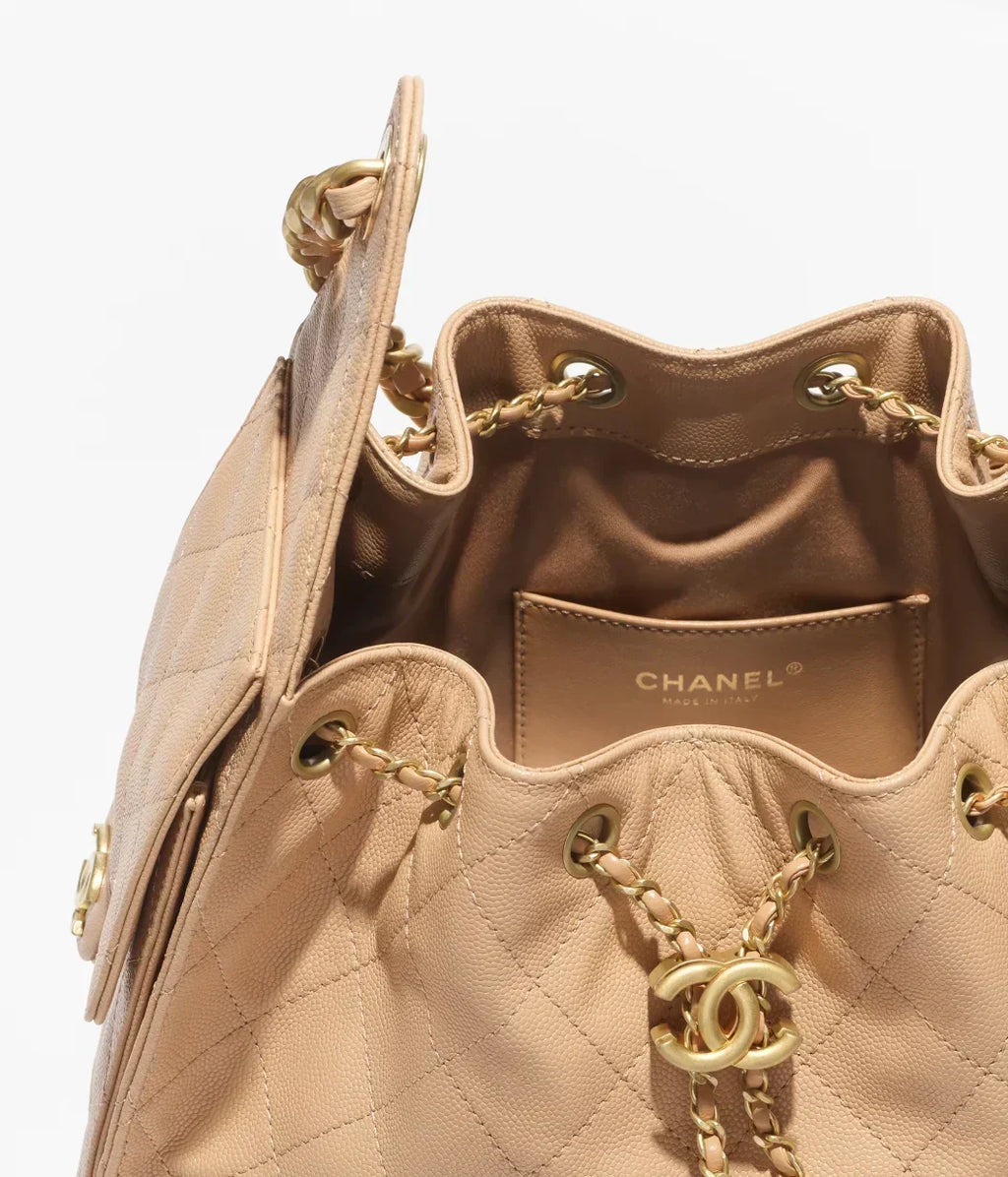 Chanel Mini 25 Quilted Leather Handle Shoulder Bag with Chain Strap — view 8