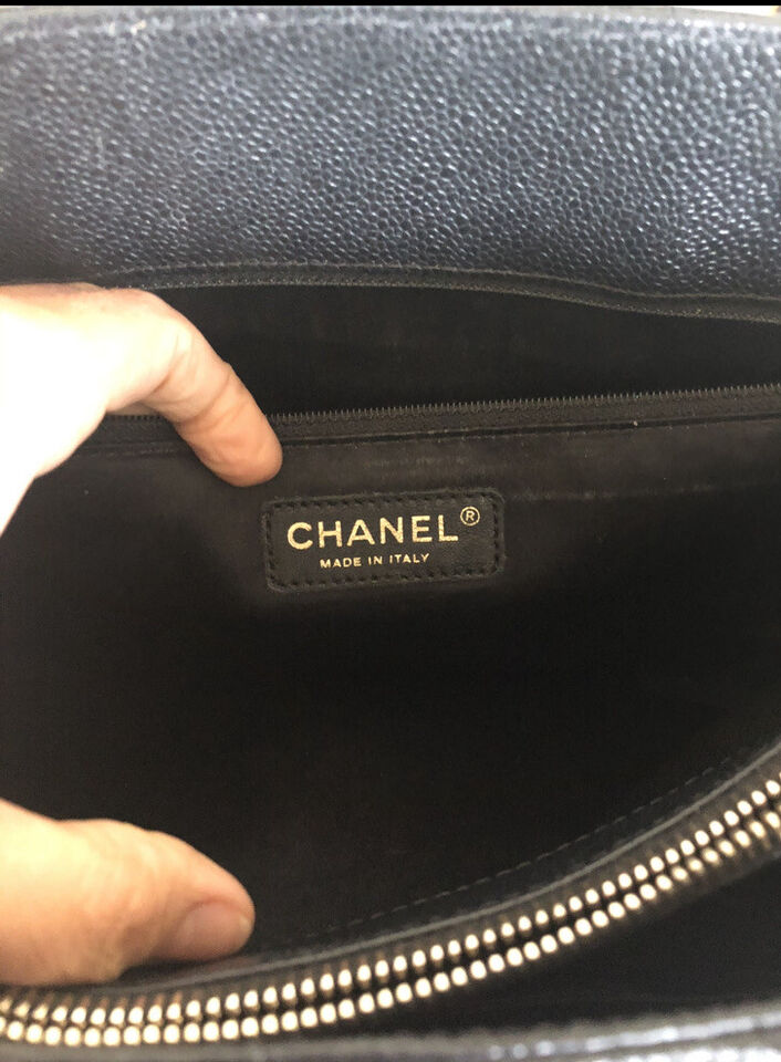 Chanel CC Blackgold Caviar Quilted Grand Shopping Tote — view 4