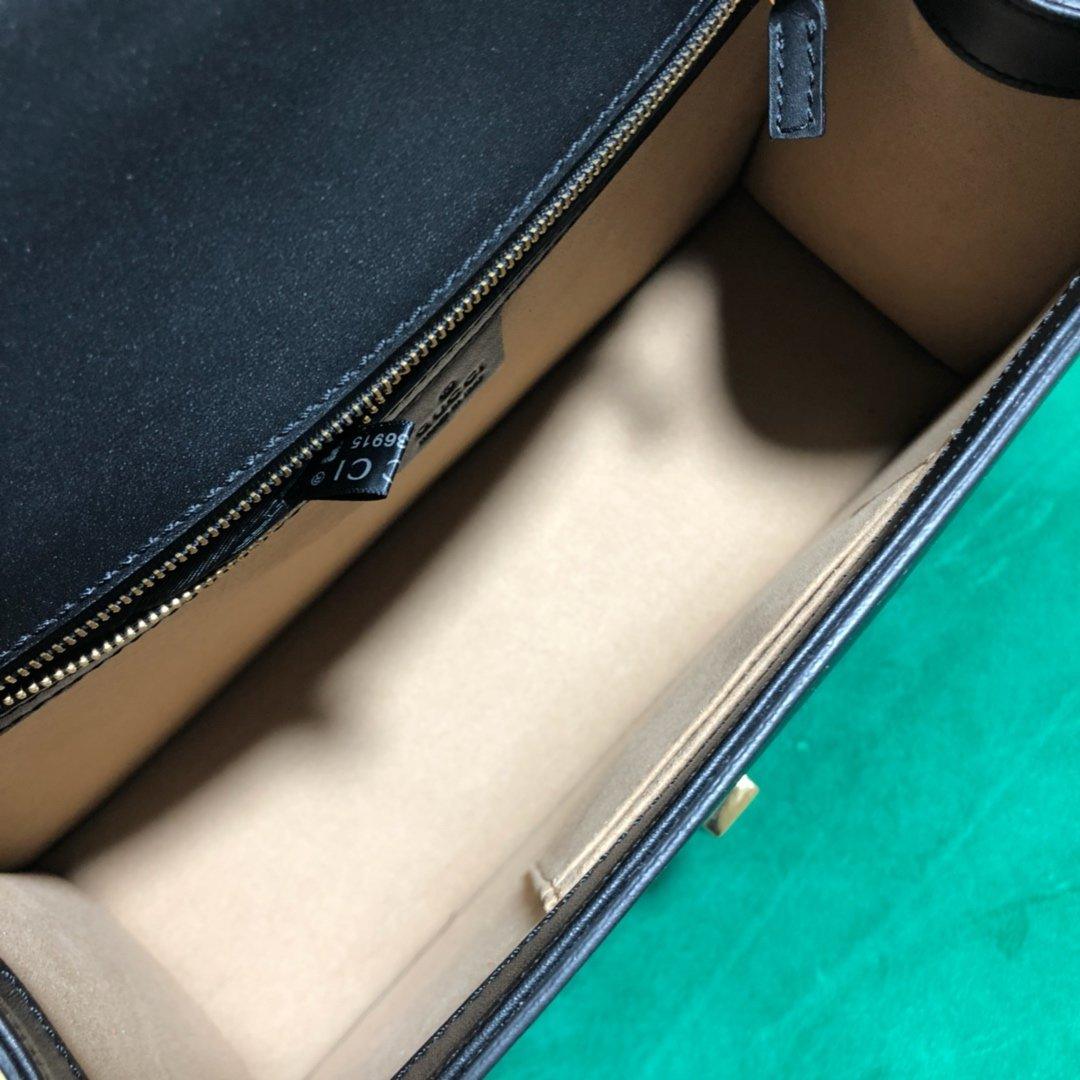 Gucci GG Sylvie Leather Medium Top Handle Bag - Black — view 9