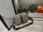 Gucci Ophidia Medium GG Supreme Canvas Shoulder Crossbody Bag with Web Stripe and Leather Trim — view 6