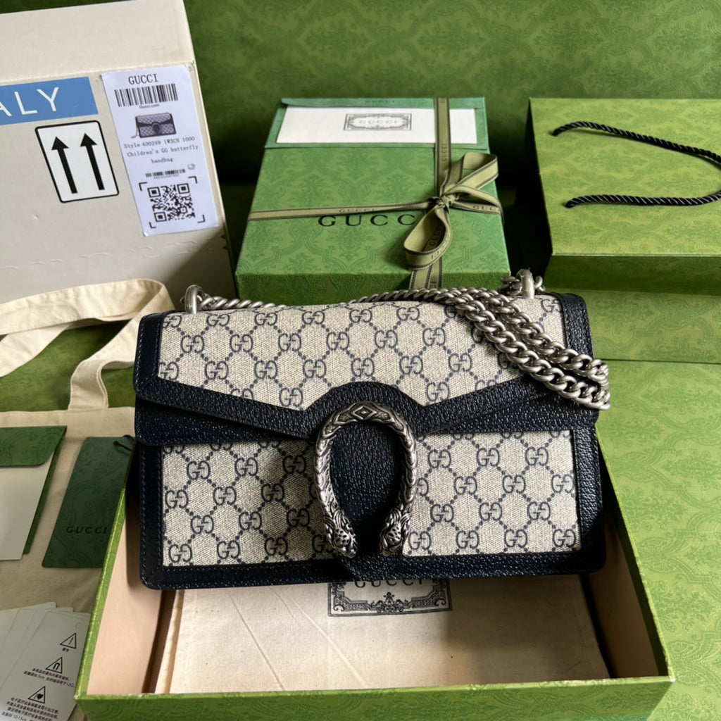 Gucci Dionysus GG Supreme Beige and Blue Shoulder Bag — view 1