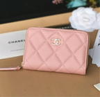 Chanel Navy Wallet Pink - Navy with Pink Accents — view 5