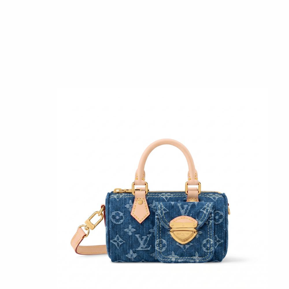 LV Nano Speedy Denim Handbag — view 7